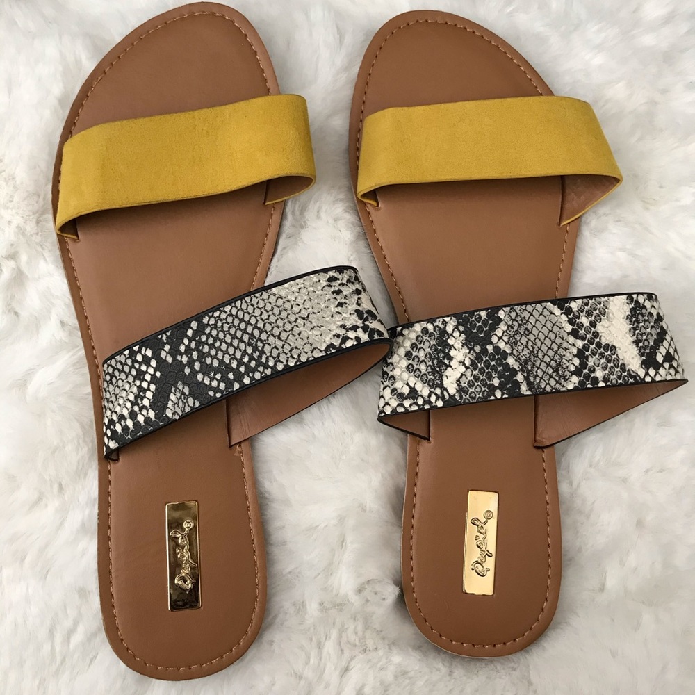 Sandal Qupid 10 sandal yellow gold snake slip on sandal